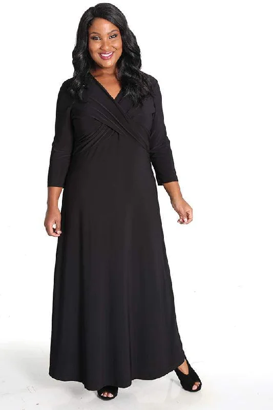 Women's Jodhpurs with Skinny LegVikki Vi Jersey Black Crossover Maxi Dress