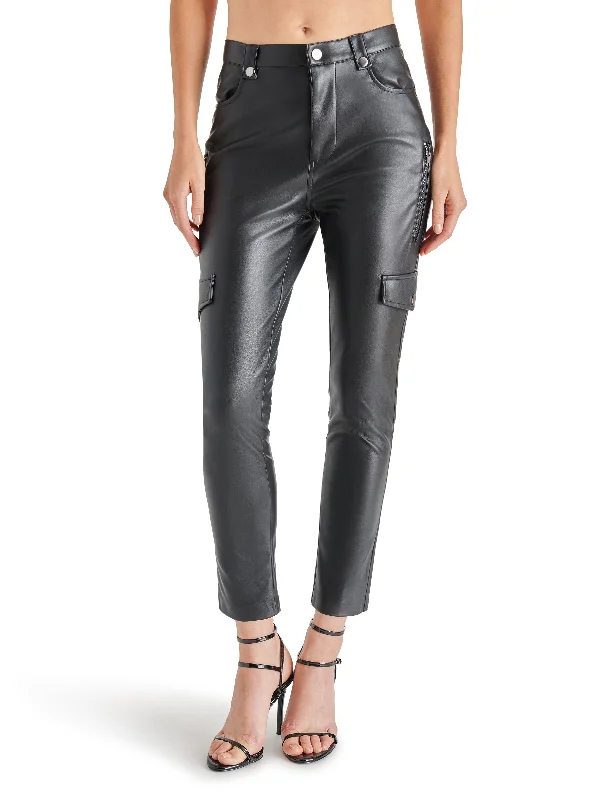 Women's Jodhpurs with Elastic WaistSteve Madden Yolanda Faux Leather Cargo Pant