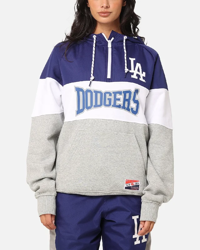 Women's Hooded Sweatshirts with Denim LiningNew Era Los Angeles Dodgers Quarter Zip Hoodie Dark Blue