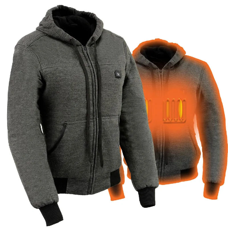 Women's Hoodie JacketsNexgen Heat MPL2713SET Women Grey 'Heated' Front Zipper Fiery Hoodie Jacket for Outdoor Activities w/ Battery Pack