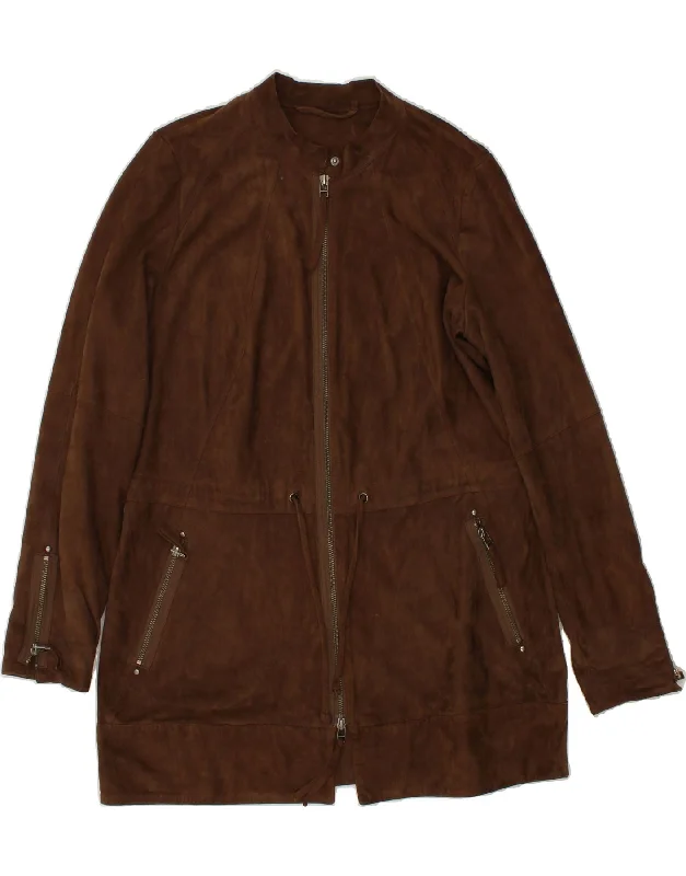 Women's Wool CoatsBIBA Womens Leather Coat UK 10 Small Brown Leather