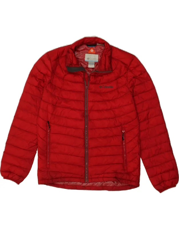 Women's Coats with Fur Trimmed ZipperCOLUMBIA Womens Omni-Heat Padded Jacket UK 18 XL Red Nylon