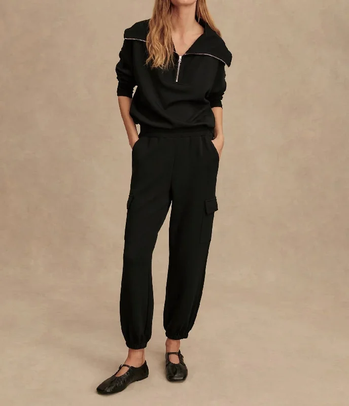 Women's Jodhpurs with High WaistCargo Pant In Black