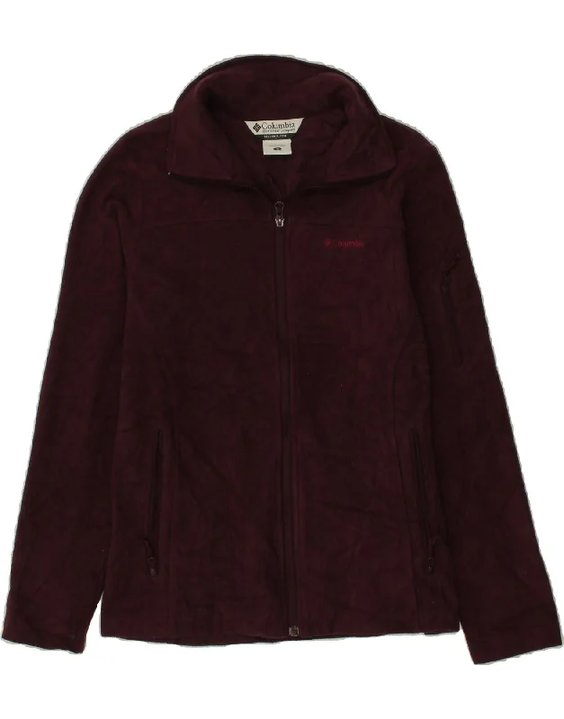 Women's Coats with Fur TrimCOLUMBIA Womens Fleece Jacket UK 10 Small Burgundy