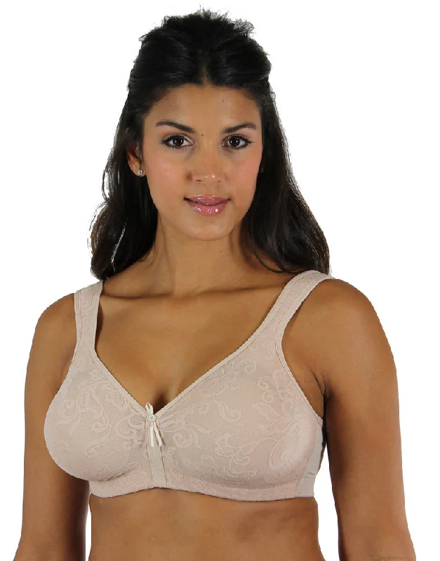 lace-embellished bralette setsVERSAILLES Seamless Wire-Free Bra #13214 - Black & Nude