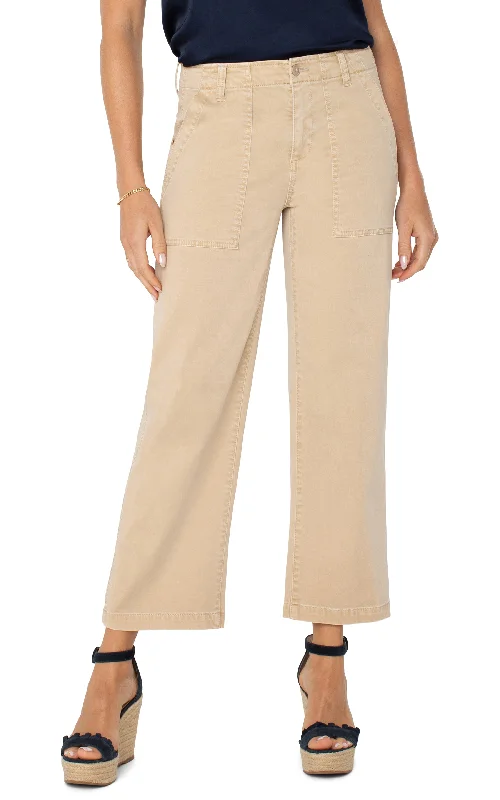 Women's Jodhpurs with V-Shaped CollarCARGO WIDE LEG CROP