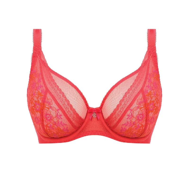 stretch lace high-cut pantiesSydnie High Apex Plunge Bra