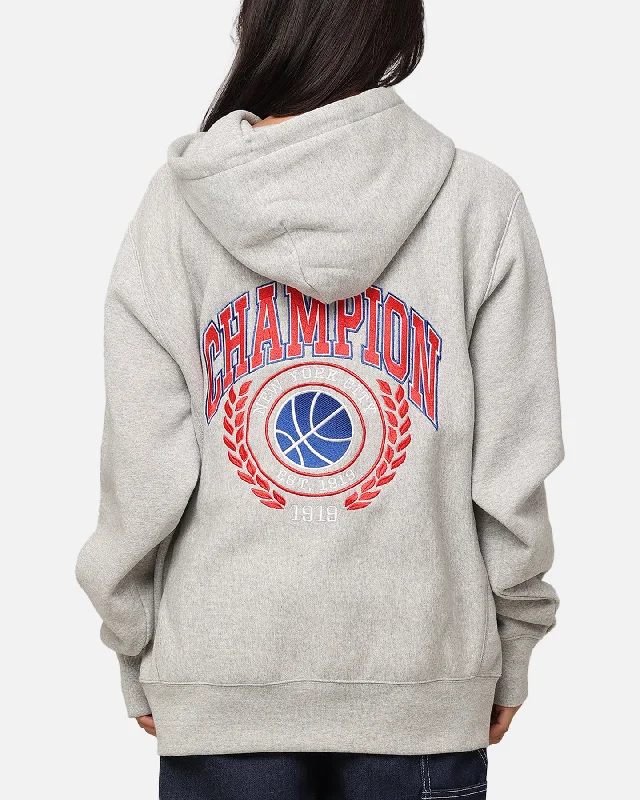 Women's Hooded Sweatshirts with PocketsChampion Reverse Weave Field Basketball Hoodie Oxford Heather