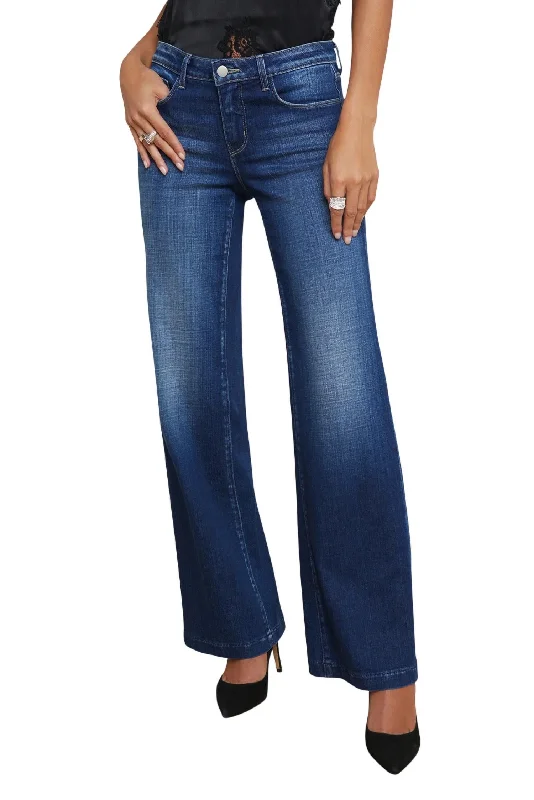 Women's Jodhpurs with Rounded CollarJoanne Low Rise Wide Leg Jean In Haven