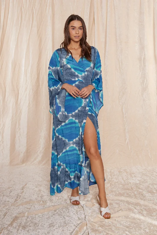 Women's Halter DressesBlue Dream Maxi Wrap Dress