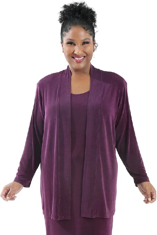 Women's Tapered PantsVikki Vi Classic Boysenberry Kimono Jacket