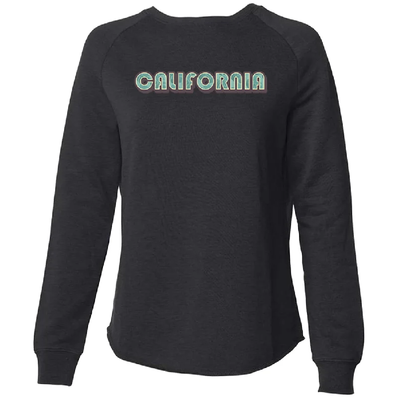 Women's Hooded Sweatshirts with Moisture-Wicking FabricCalifornia 70's Blue Logo Super Soft Crewneck Sweater