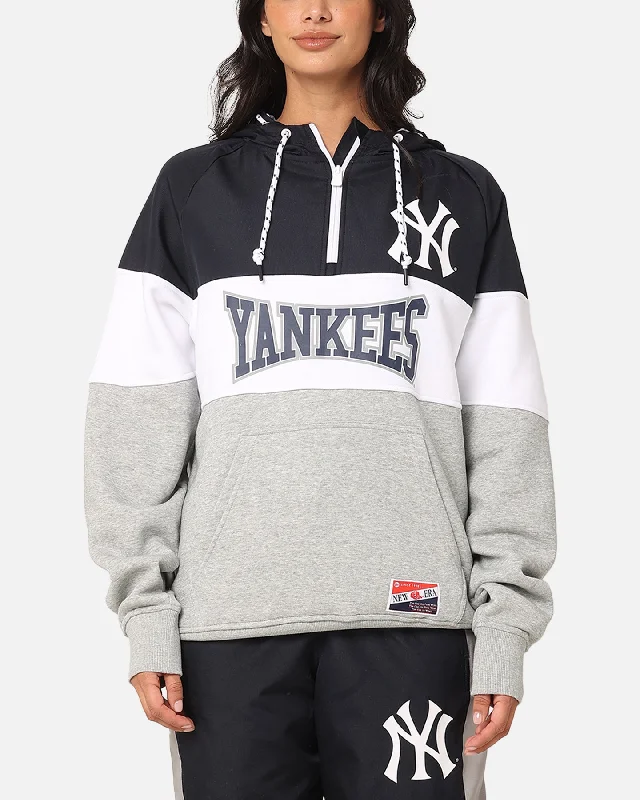 Women's Hooded Sweatshirts with Ribbed LiningNew Era New York Yankees Quarter Zip Hoodie Navy