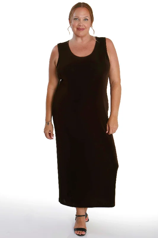 Women's Jodhpurs with Ankle LengthVikki Vi Classic Chocolate Maxi Tank Dress