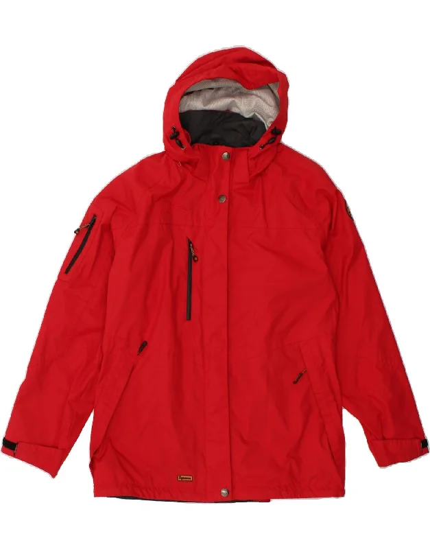 Women's PeacoatsIGUANA Womens Hooded Windbreaker Jacket IT 44 Medium Red Polyester