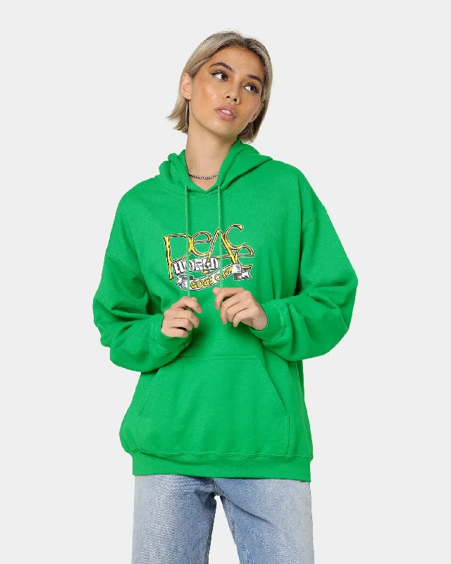 Women's Hooded Sweatshirts with Abstract LiningGoat Crew World Peace Hoodie Green