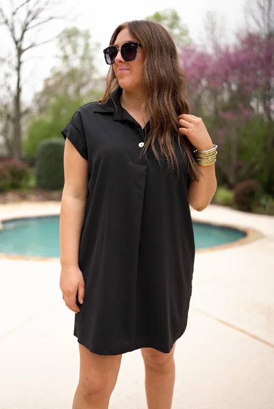 Women's Round-Neck DressesSummer Secrets Black Tunic Dress