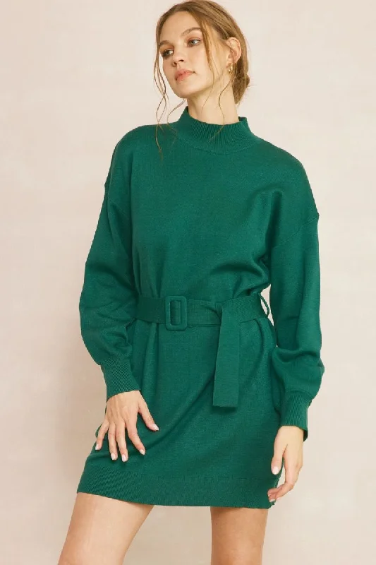 Women's Long-Sleeve DressesCozy Dreams Green Knit Dress