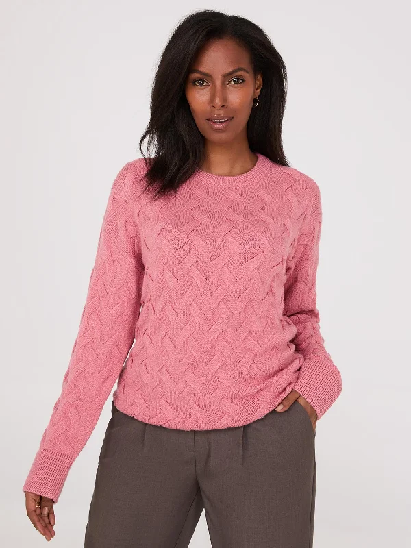 Women's Blouse with RufflesBasketweave Crew Neck Sweater