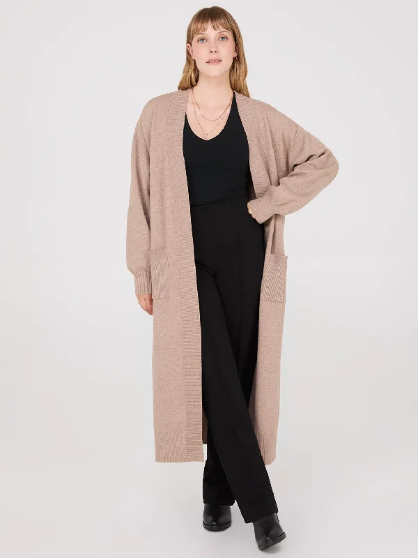 Women's Blouse with Boat CollarDrop Shoulder Long Duster