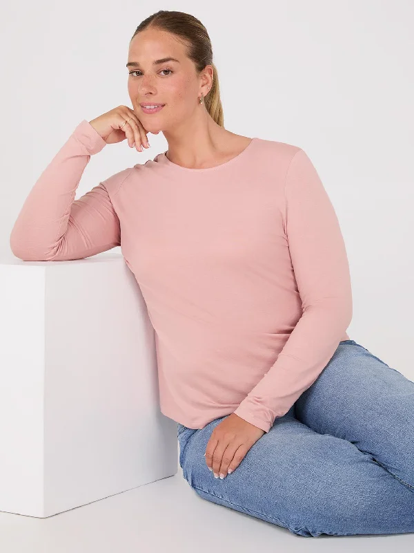 Women's Blouse with Narrow CollarLong Sleeve Round Neck Top