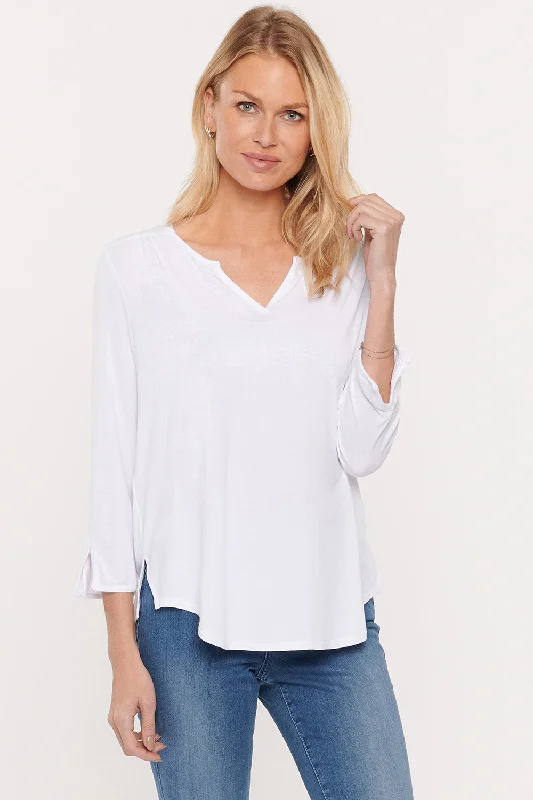 Women's Blouse with Square CollarPerfect Tee - Optic White